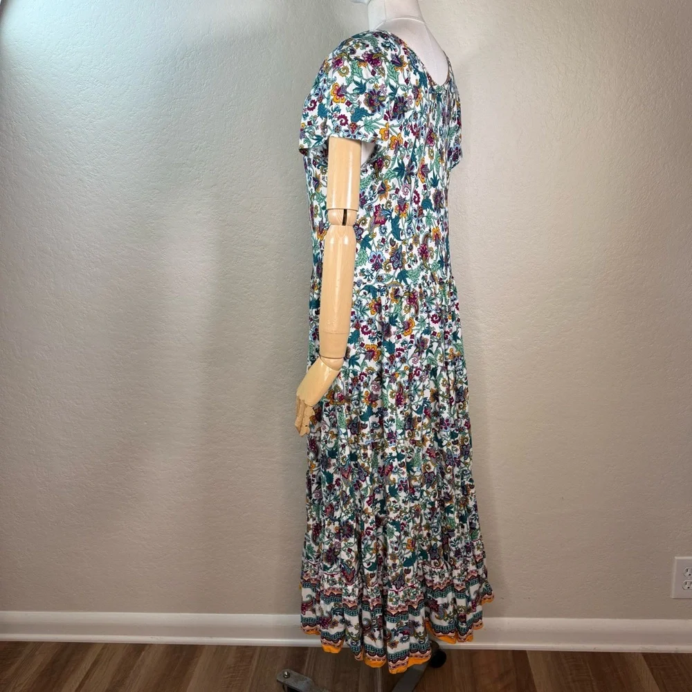 Soft Surroundings Kara Tiered Floral Bohemian Maxi Dress Size Large - Picture 11 of 16